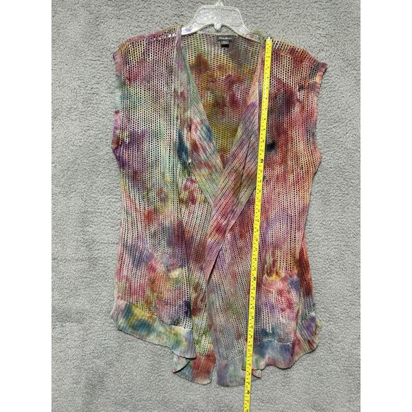 Eddie Bauer Longer Sweater Vest Size Large Soft Knit Classy Tie Dye - Picture 9 of 10